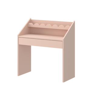 Children's Montessori desk with drawer and shelf Juno pink 33x71 cm