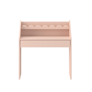 Children's Montessori desk with drawer and one chair Juno pink