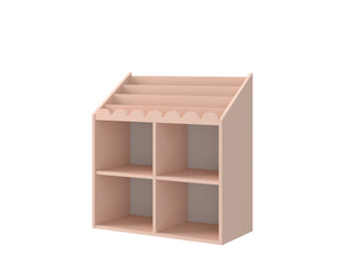 Children’s Montessori bookcase with 4 spacious shelves Juno pink 33x71 cm