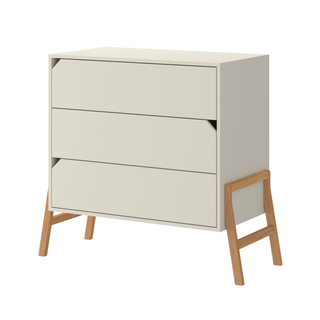 Complete baby room Iris beige | Convertible bed with drawer, wardrobe, changing table and changing top