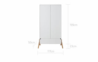 Complete baby room Iris beige | Convertible bed with drawer, wardrobe, changing table and changing top