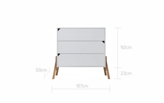 Complete baby room Iris beige | Convertible bed with drawer, wardrobe, changing table and changing top