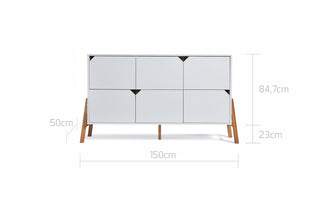 Dresser with 6 spacious drawers Iris beige 50x150 cm