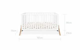 Complete baby room Iris beige | Convertible bed with drawer, wardrobe, changing table and changing top