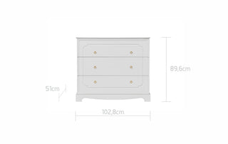 Baby Room ROYAL Timeless white: Cot/Toddler bed 70x140 with drawer | 2-door wardrobe | 3-drawer changing table | Ona's furniture - kids room furniture