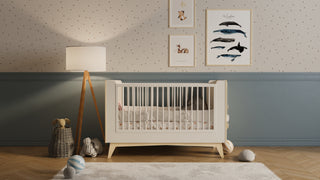 Complete baby room Olive | Convertible bed with mattress, wardrobe, changing table and changing top
