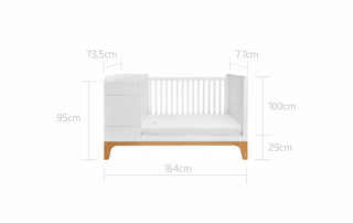 Meegroeibed 70x120/160 cm Brio wit voor baby's en peuters