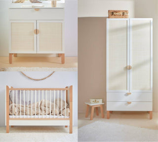 Complete babykamer Tallie met meegroeibed kast en tweedeurs commode