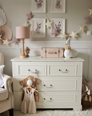 Dresser with 4 drawers Raffi white 51x120 cm