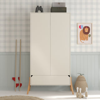 Complete baby room Iris beige | Convertible bed with drawer, wardrobe, changing table and changing top