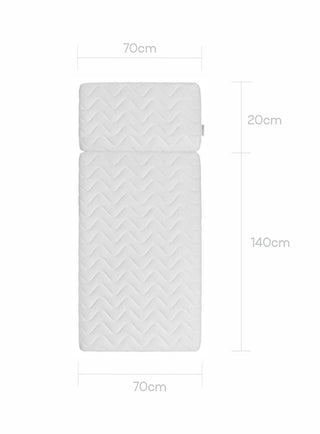 Meegroeibed wit 70x140/160 cm met matras 70x140+70x20 Olive