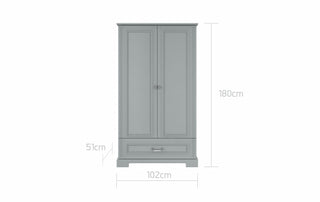 2-door wardrobe INES Neutral grey | Ona's furniture - kids room furniture