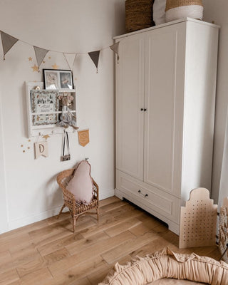 2-door tall wardrobe INES Elegant white | Ona's furniture - kids room furniture