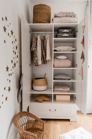 2-door tall wardrobe INES Elegant white | Ona's furniture - kids room furniture