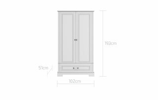 2-door tall wardrobe INES Elegant white | Ona's furniture - kids room furniture