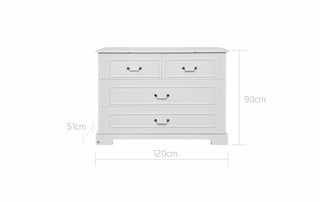 4-drawer changing table INES Elegant white | Ona's furniture - kids room furniture