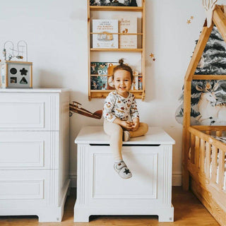 Toy box INES Elegant white | Ona's furniture - kids room furniture