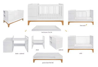 Meegroeibed 70x120/160 cm Brio grijs voor baby's en peuters