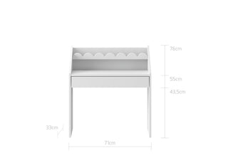 Kinder Montessori-bureau met lade en plank Juno groen 33x71 cm