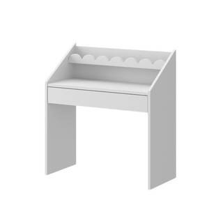 Children's Montessori desk with drawer and one chair Juno snow white