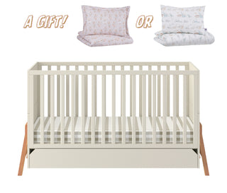 Children's bed with drawer 70x140 cm Iris beige for babies and toddlers