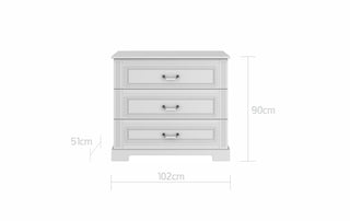 Baby room INES Elegant white: Cot/Toddler bed 70x140 with drawer | 2-door wardrobe | 3-drawer changing table | Ona's furniture - kids room furniture