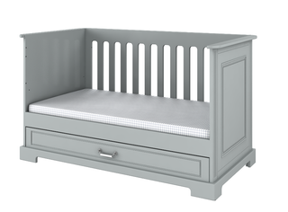 Baby room INES Neutral grey: Cot/Toddler bed 70x140 with drawer | 2-door wardrobe | 3-drawer changing table | Ona's furniture - kids room furniture