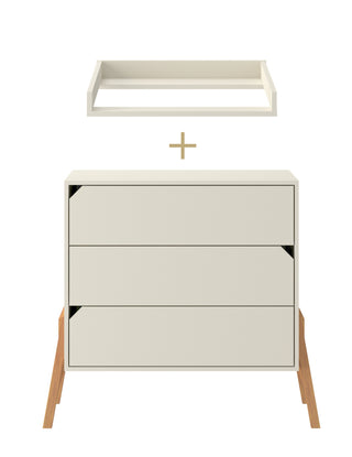 Changing table Iris beige with changing top and 3 drawers