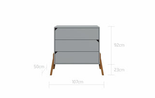 Baby room LOTTA Grey: Cot/Toddler bed 70x140 with drawer | 2-door wardrobe | 3-drawer changing table | Ona's furniture - kids room furniture