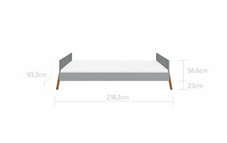 Bed met opbergruimte 90x200 Iris grijs | bedframe met lades op wieltjes