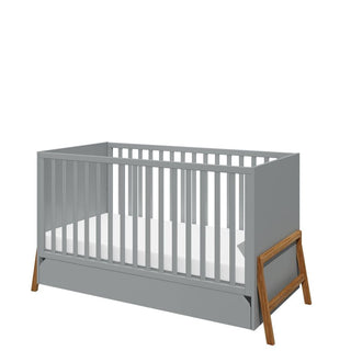 Baby room LOTTA Grey: Cot/Toddler bed 70x140 with drawer | 2-door wardrobe | 3-drawer changing table | Ona's furniture - kids room furniture