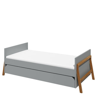 Bed met opbergruimte 90x200 Iris grijs | bedframe met lades op wieltjes