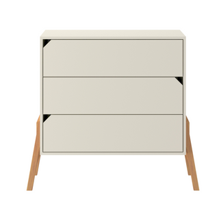 Complete baby room Iris beige | Convertible bed with drawer, wardrobe, changing table and changing top