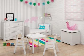 Baby room MARYLOU: Cot/Toddler bed 70x140 with drawer | 2-door wardrobe | 3-drawer changing table | Leaf enlarger