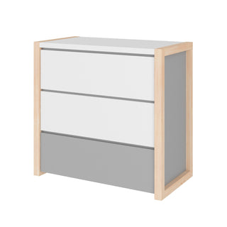 3-drawer changing table PINETTE | Leaf enlarger Grey LOTTA Grey/PINETTE