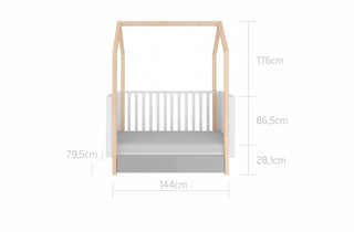 Baby room PINETTE: Cot 70x140/Junior bed 70x160 with drawer | 2-door wardrobe | 3-drawer changing table | Ona's furniture - kids room furniture