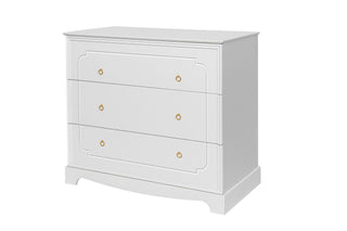 Baby Room ROYAL Timeless white: Cot/Toddler bed 70x140 with drawer | 2-door wardrobe | 3-drawer changing table | Ona's furniture - kids room furniture