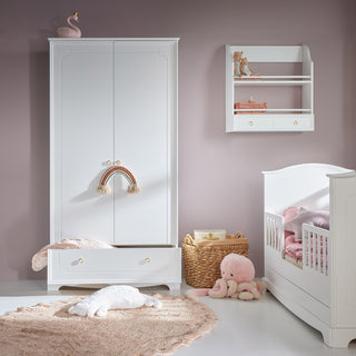 Baby Room ROYAL Timeless white: Cot/Toddler bed 70x140 with drawer | 2-door wardrobe | 3-drawer changing table | Ona's furniture - kids room furniture