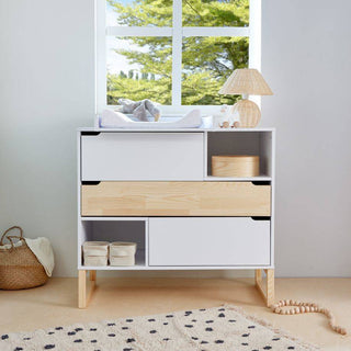 Baby room TATAM: Cot/Toddler bed 70x140 with a drawer | 2-door wardrobe | 3-drawer changing table with a leaf enlarger