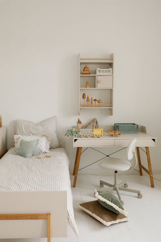 Kinderbureau met 2 ruime lades Iris beige 60x120 cm