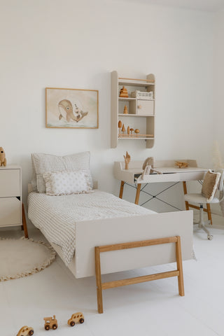 Bed met opbergruimte 90x200 Iris beige | bedframe met lades op wieltjes