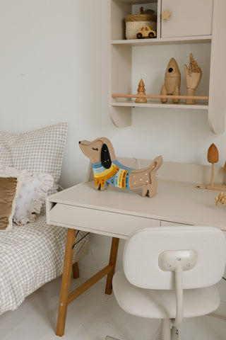 Kinderbureau met 2 ruime lades Iris beige 60x120 cm