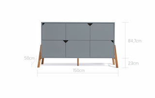 6-drawer changing table LOTTA Grey | Ona's furniture - kids room furniture