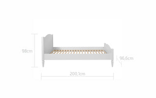 Bed 90x200 ROYAL Timeless white | Ona's furniture - kids room furniture