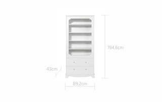 Bookcase ROYAL Timeless white | Ona's furniture - kids room furniture