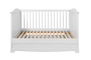 Cot/Toddler bed 70x140 with drawer ROYAL Timeless white | Ona's furniture - kids room furniture