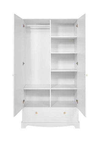 2-door wardrobe ROYAL Timeless white | Ona's furniture - kids room furniture