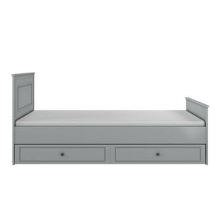 Bed 90x200 with drawer INES Neutral grey | Ona's furniture - kids room furniture